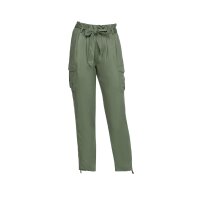 Spodnie cargo z paskiem tekstylnym, khaki