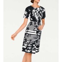 Print dress, black-white