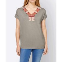 Designer-Shirt m. Zierperlen, schlamm