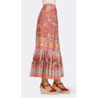 Designer-Paisley-Druckrock, terra-bunt