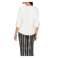 Stretch blouse with trim, white