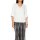 Stretch blouse with trim, white