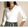 Stretch blouse with trim, white