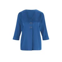 Satinbluse m. Zierring, royalblau