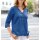 Satinbluse m. Zierring, royalblau