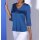 Satinbluse m. Zierring, royalblau