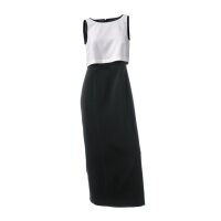 Designer-Maxikleid, schwarz-creme