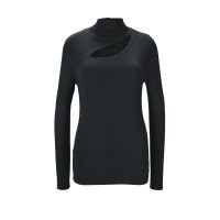 Jersey shirt with cut-outs, black