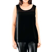 Designer-Georgette-Blusentop, schwarz