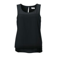 Designer-Georgette-Blusentop, schwarz