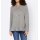 Designer hooded sweater with ruffles, gre
