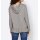 Designer hooded sweater with ruffles, gre