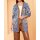 Designer-Jacquard-Strickjacke, blau-bunt