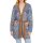 Designer-Jacquard-Strickjacke, blau-bunt