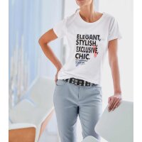 Designer-Shirt mit Schriftzug, weiß