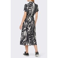 Designer-Kleid m. Gürtel, schwarz-ecru