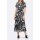 Designer-Kleid m. Gürtel, schwarz-ecru