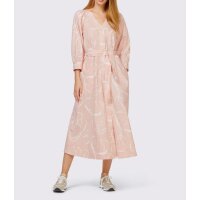 Print dress with belt, powder