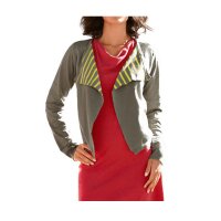 Strickjacke, khaki-gelb