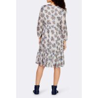 Designer-Druckkleid, weiß-himmelblau