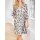 Designer-Druckkleid, weiß-himmelblau