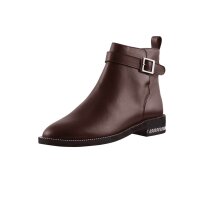 Stiefelette m. Ketten, bordeaux