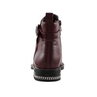 Bootie with chains, bordeaux