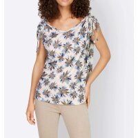 Designer-Druckshirt, weiß-himmelblau