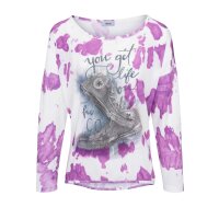 Druckshirt m. Nieten, pink-offwhite