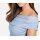 Optimizing carmen neckline shirt, light blue