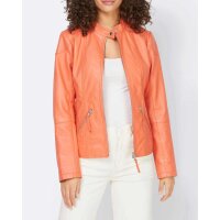 Designer-Lammnappalederjacke, mandarine