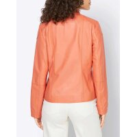 Designer-Lammnappalederjacke, mandarine