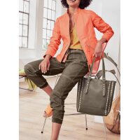 Designer-Lammnappalederjacke, mandarine