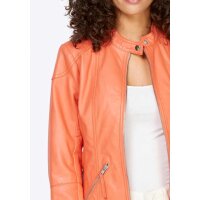 Designer-Lammnappalederjacke, mandarine