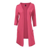 Long cardigan with cashmere, raspberry