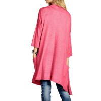 Long cardigan with cashmere, raspberry
