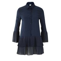 Bluse m. Volants, nachtblau