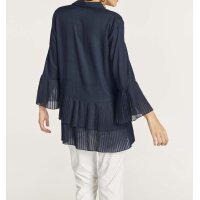 Bluse m. Volants, nachtblau