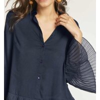 Bluse m. Volants, nachtblau