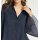 Bluse m. Volants, nachtblau