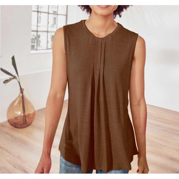 Designer-Seiden-Shirttop, braun