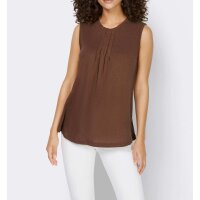Designer-Seiden-Shirttop, braun