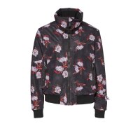 Wattierte Marken-Blousonjacke, schwarz-bunt