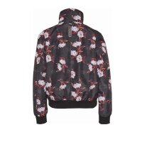 Wattierte Marken-Blousonjacke, schwarz-bunt