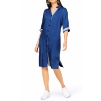 Blusenhemd-Kleid, royalblau
