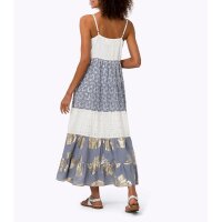 Stufenkleid m. Lochstickerei, ecru-bleu