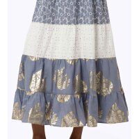 Stufenkleid m. Lochstickerei, ecru-bleu