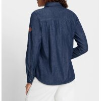 Jeansbluse mit Kellerfalte, blue-stone-washed
