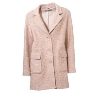 Designer-Bouclé-Flauschmantel, rosé