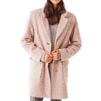 Designer-Bouclé-Flauschmantel, rosé